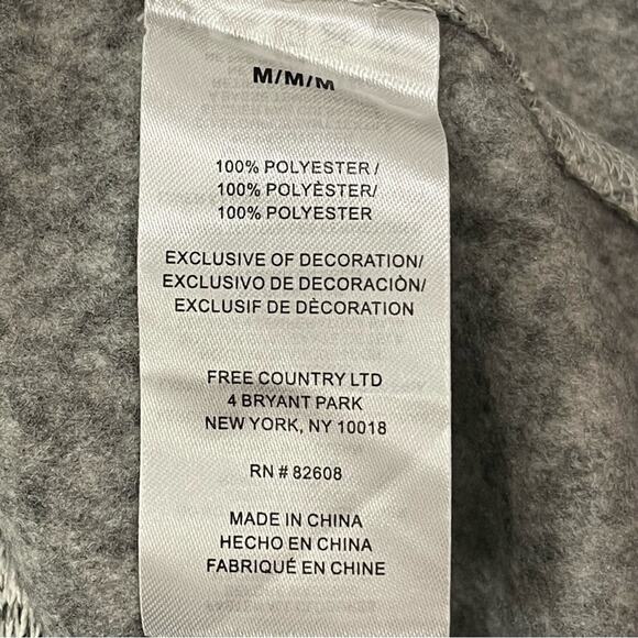 Free Country Men’s Sweater Vest Pumice Gray Fleece  Full Zip w/ Pockets - Medium - Picture 8 of 10